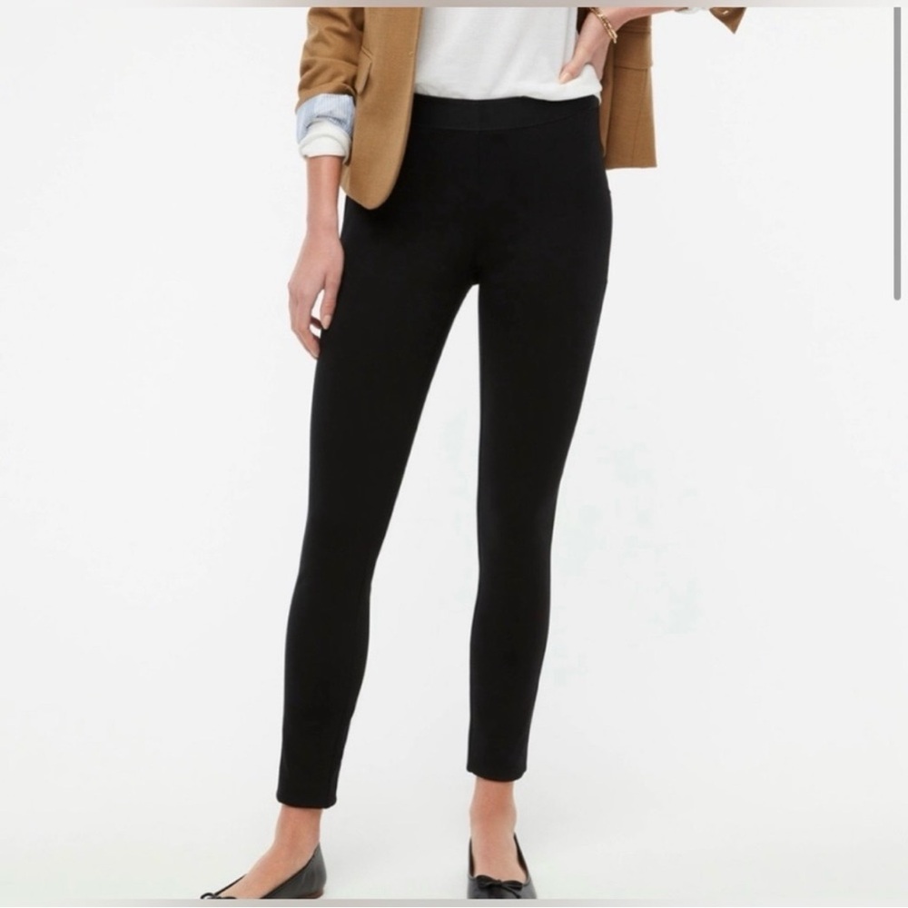 J. Crew Factory Black Ponte Gigi Side Zip Skinny Pants - 2